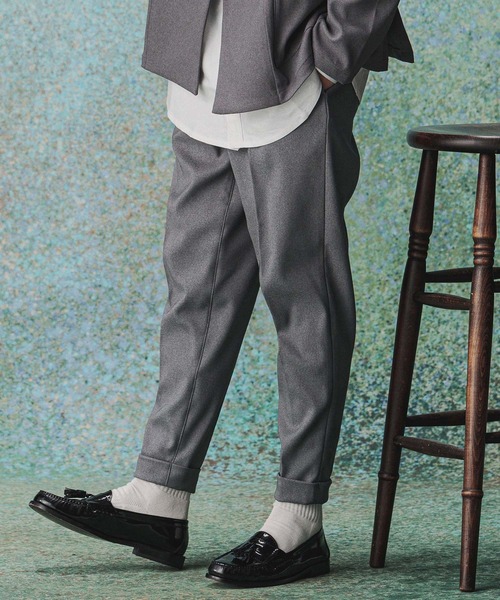 パンツ 入園式 mp14976- Turn ups Sta-Pre Tapered Pants ダブルテーパードパンツ(TRM-P002A) メンズの画像