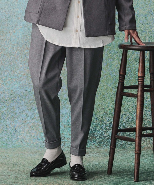 パンツ 入園式 mp14976- Turn ups Sta-Pre Tapered Pants ダブルテーパードパンツ(TRM-P002A) メンズの画像