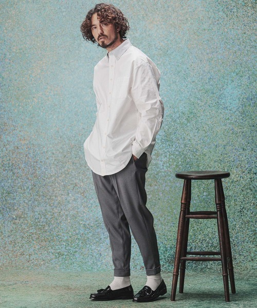 パンツ 入園式 mp14976- Turn ups Sta-Pre Tapered Pants ダブルテーパードパンツ(TRM-P002A) メンズの画像