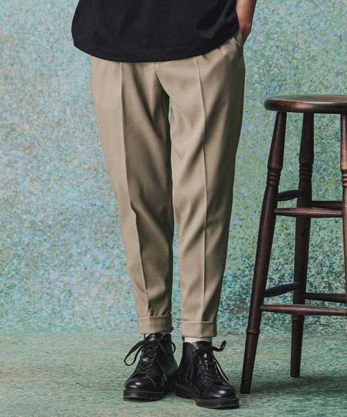 パンツ 入園式 mp14976- Turn ups Sta-Pre Tapered Pants ダブルテーパードパンツ(TRM-P002A) メンズの画像
