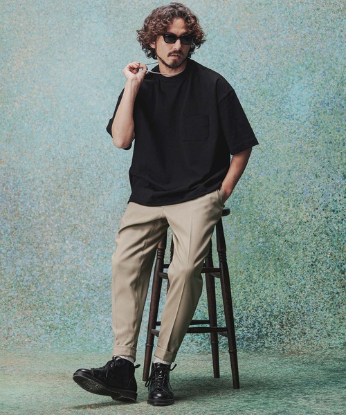 パンツ 入園式 mp14976- Turn ups Sta-Pre Tapered Pants ダブルテーパードパンツ(TRM-P002A) メンズの画像