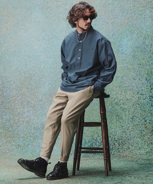 パンツ 入園式 mp14976- Turn ups Sta-Pre Tapered Pants ダブルテーパードパンツ(TRM-P002A) メンズの画像