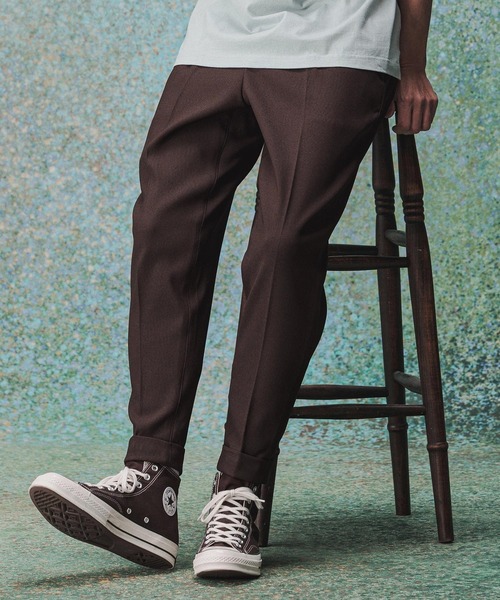 パンツ 入園式 mp14976- Turn ups Sta-Pre Tapered Pants ダブルテーパードパンツ(TRM-P002A) メンズの画像