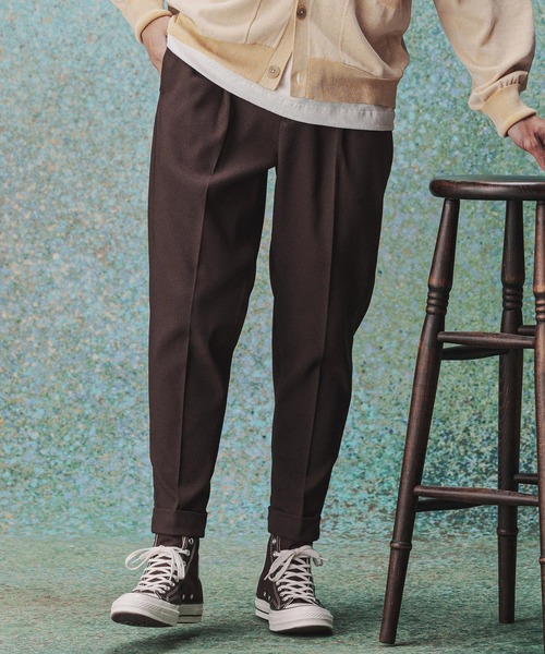 パンツ 入園式 mp14976- Turn ups Sta-Pre Tapered Pants ダブルテーパードパンツ(TRM-P002A) メンズの画像