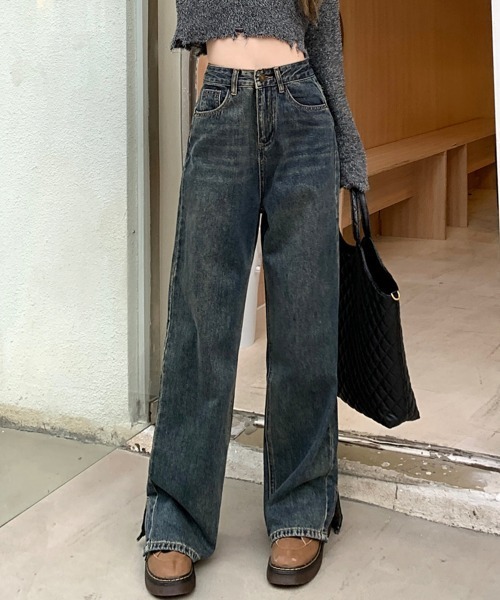 「by muni:r」 デニムパンツ SMALL ブルー レディース_画像4