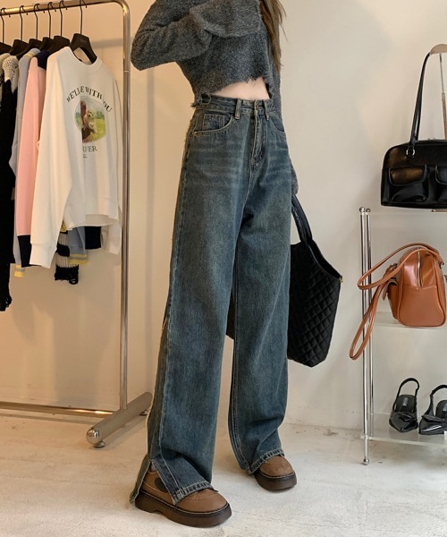 「by muni:r」 デニムパンツ SMALL ブルー レディース_画像9