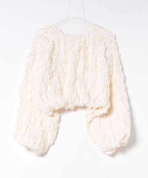 カーディガン CLANE/クラネ/TOP STITCHED FRILL BOLERO レディース メンズの画像