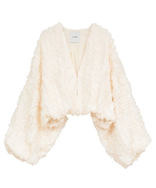 カーディガン CLANE/クラネ/TOP STITCHED FRILL BOLERO レディース メンズの画像