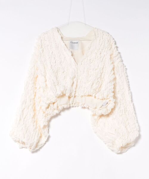 カーディガン CLANE/クラネ/TOP STITCHED FRILL BOLERO レディース メンズの画像