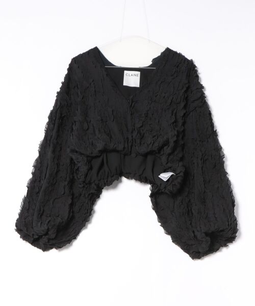 カーディガン CLANE/クラネ/TOP STITCHED FRILL BOLERO レディース メンズの画像