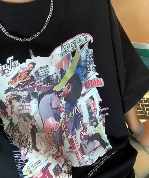 「MGV」 半袖Tシャツ MEDIUM ブラック メンズ_画像7