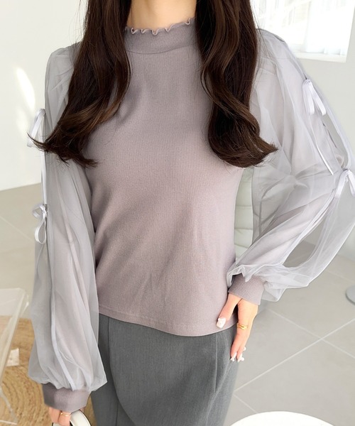 「mily bilet」 長袖カットソー X-LARGE チャコールグレー レディース_画像3