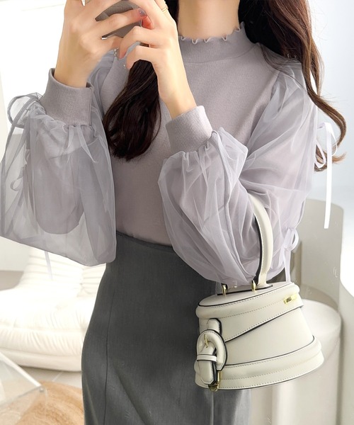 「mily bilet」 長袖カットソー X-LARGE チャコールグレー レディース_画像6