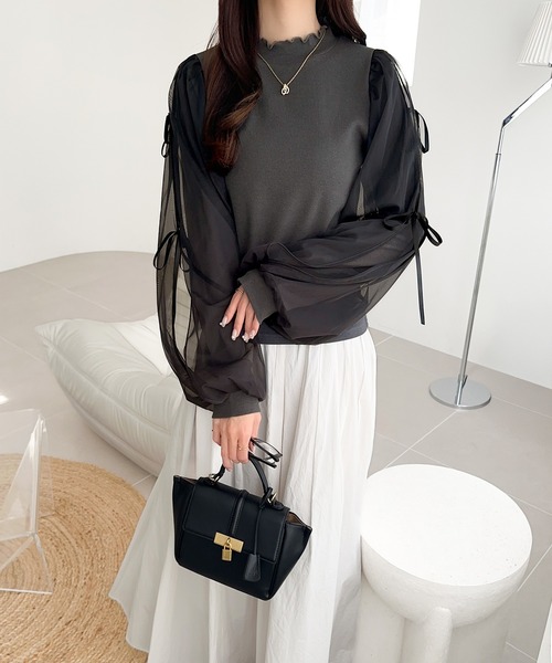 「mily bilet」 長袖カットソー X-LARGE チャコールグレー レディース_画像7