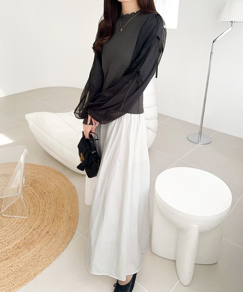 「mily bilet」 長袖カットソー X-LARGE チャコールグレー レディース_画像8