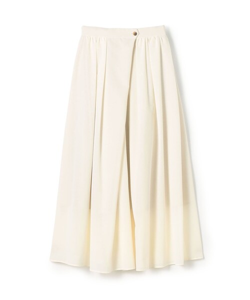 パンツ クリスピーシアーボイル フレアキュロットパンツ レディースの画像