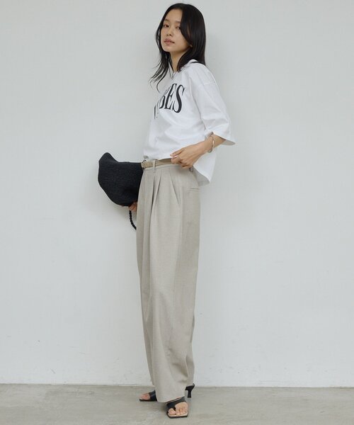 tシャツ オフショルロゴカットソー レディースの画像