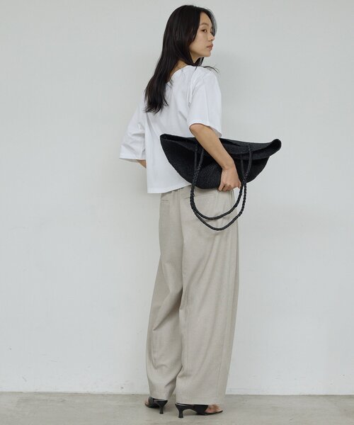 tシャツ オフショルロゴカットソー レディースの画像