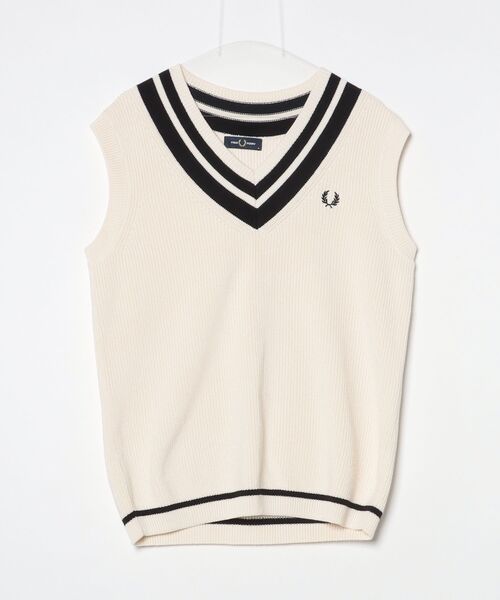 FRED PERRY（フレッドペリー） ニットベスト M ベージュ メンズ