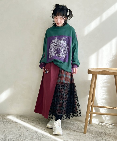 「ScoLar」 長袖ワンピース M パープル レディース_画像4