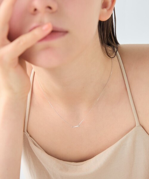 ネックレス 「レイヤード」 K10WG バー ネックレス レディースの画像