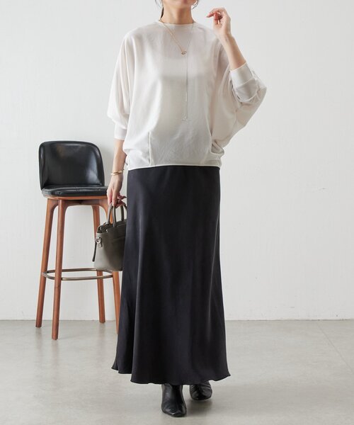 BEARDSLEY プルオーバーコットン100%ロングタックブラウス BEARDSLEY 