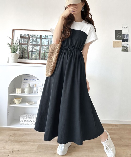 「classicalelf」 ドッキングワンピース MEDIUM グレー レディース_画像2