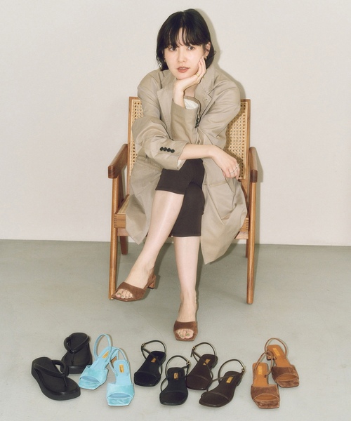 「GRISE」 ヒールサンダル MEDIUM ブラウン レディース_画像3