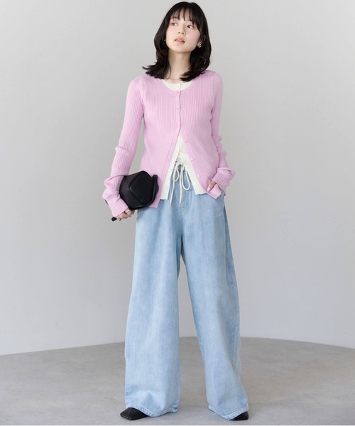 「pocket」 デニムパンツ M ライトブルー レディース_画像6