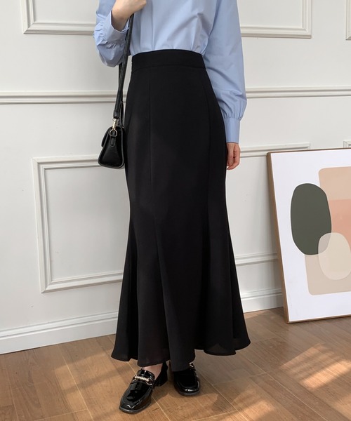「ECLIN」 ロングスカート L ブラック レディース_画像5