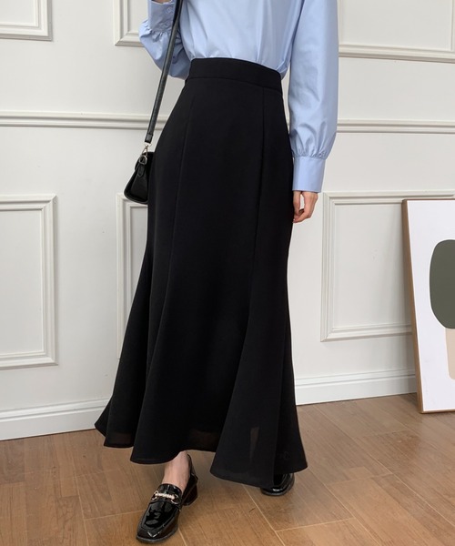 「ECLIN」 ロングスカート L ブラック レディース_画像6