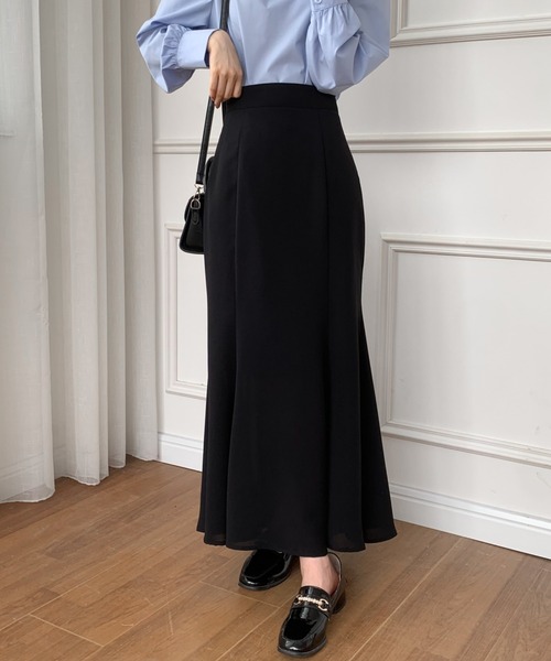 「ECLIN」 ロングスカート L ブラック レディース_画像9