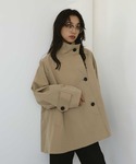 トレンチコート コート スタンドカラーケープト...の詳細画像4