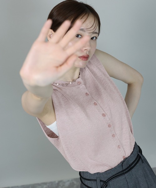 「J by blue」 半袖ニット MEDIUM ブラック レディース_画像4