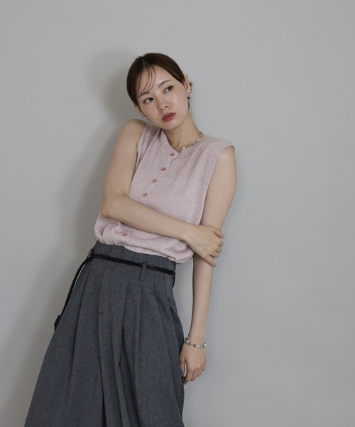「J by blue」 半袖ニット MEDIUM ブラック レディース_画像5