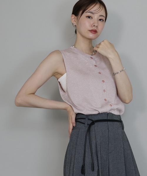「J by blue」 半袖ニット MEDIUM ブラック レディース_画像8