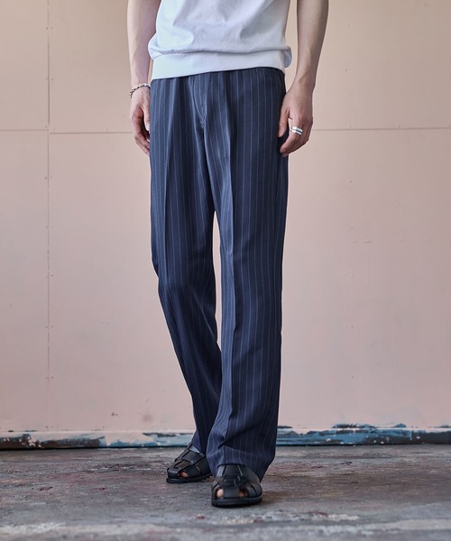 Wrangler / ONLY ARK（別注） ネイビーストライプパンツ Wrangler（ラングラー） スラックス Wrangler / ラングラー：「別注