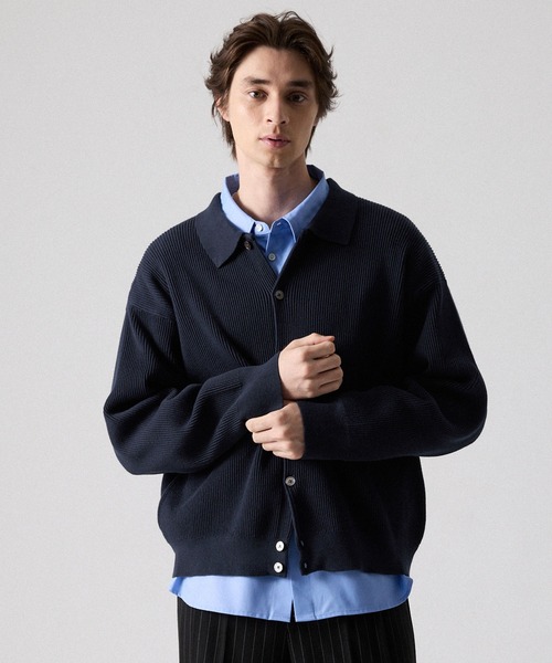 CLEL（クレイル） カーディガン 「CLEL」Basic Rib Knit Shirt