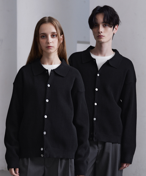 CLEL（クレイル） カーディガン 「CLEL」Basic Rib Knit Shirt