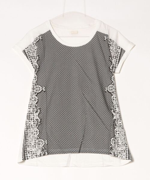 tシャツ レース柄カットソー レディース