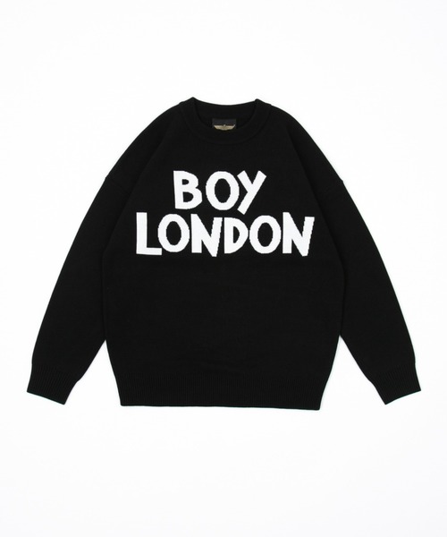 BOYLONDON 正規品★即発送★Reflective Big Logo Print BOY LONDON セーター ニット 「BOY LONDON」LOGO KNIT PULLOVER