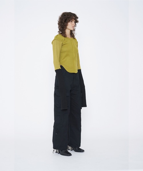 VIAVANDA BICOLOR EXTRA LONG SLEEVE RIB TOP レディース