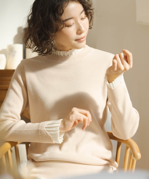 可愛い フリル Vネック ニット セーター春秋冬 オールシーズン きれいめ ニット薄手 セーター 大人可愛い フリルニットトップス 大人カジュアル Amazon | [KEWJYUE] ニット セーター レディース 肩出し ニット
