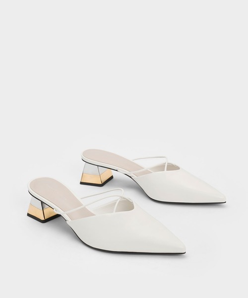 サンダル・ミュール LETAHER CROSSOVER SANDALS CHARLES & KEITH サンダル ストラッピー クロスオーバーヒール