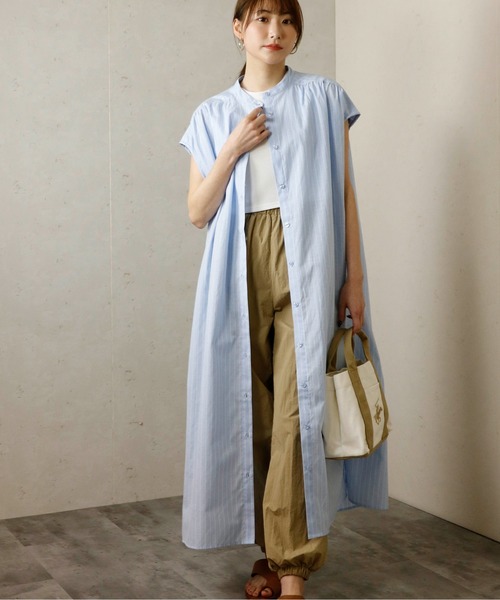 Per sist ence（パーシエンス） シャツワンピース フレンチスリーブ