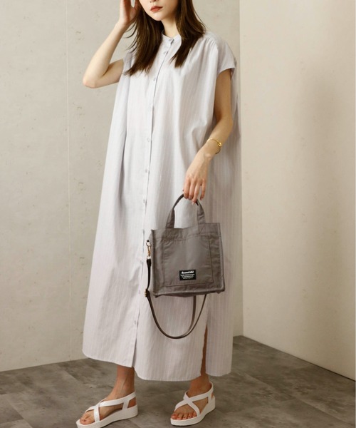 Per sist ence（パーシエンス） シャツワンピース フレンチスリーブ