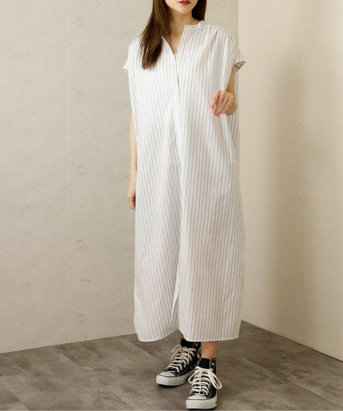 Per sist ence（パーシエンス） シャツワンピース フレンチスリーブ