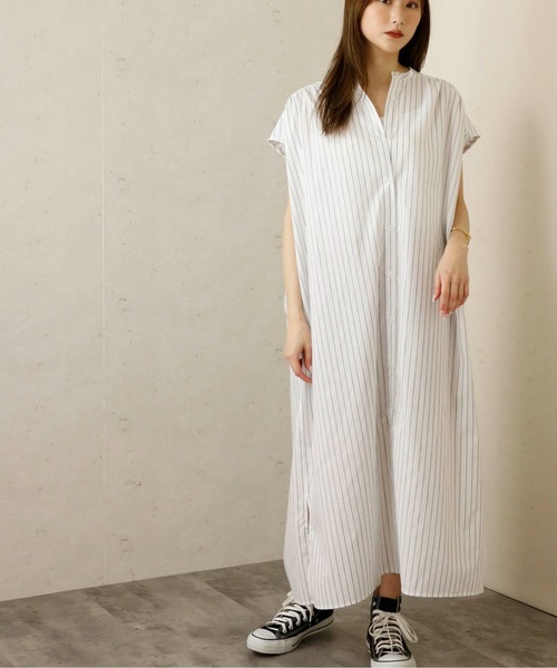 Per sist ence（パーシエンス） シャツワンピース フレンチスリーブ