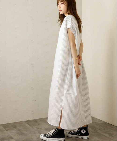 Per sist ence（パーシエンス） シャツワンピース フレンチスリーブ