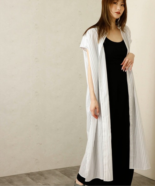 Per sist ence（パーシエンス） シャツワンピース フレンチスリーブ